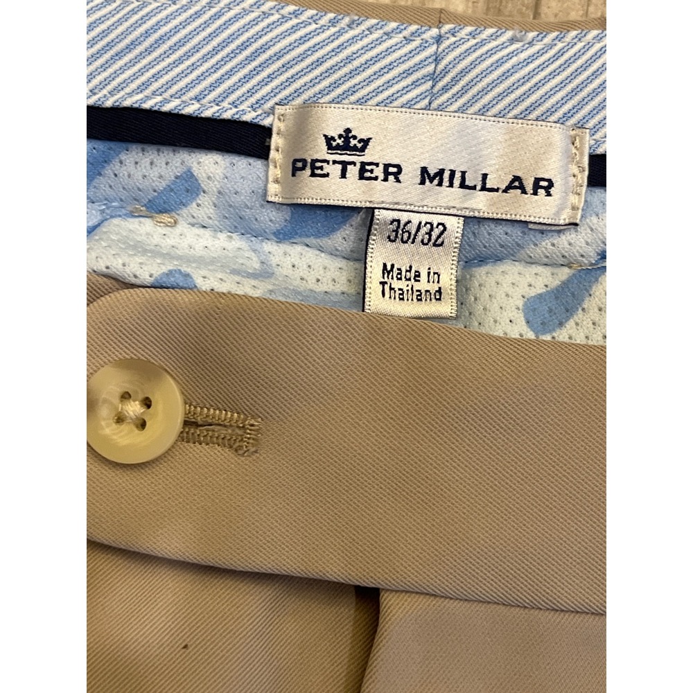 Peter Millar Mens Khaki Performance Golf Pants MF18EB3FB Tan 36x32